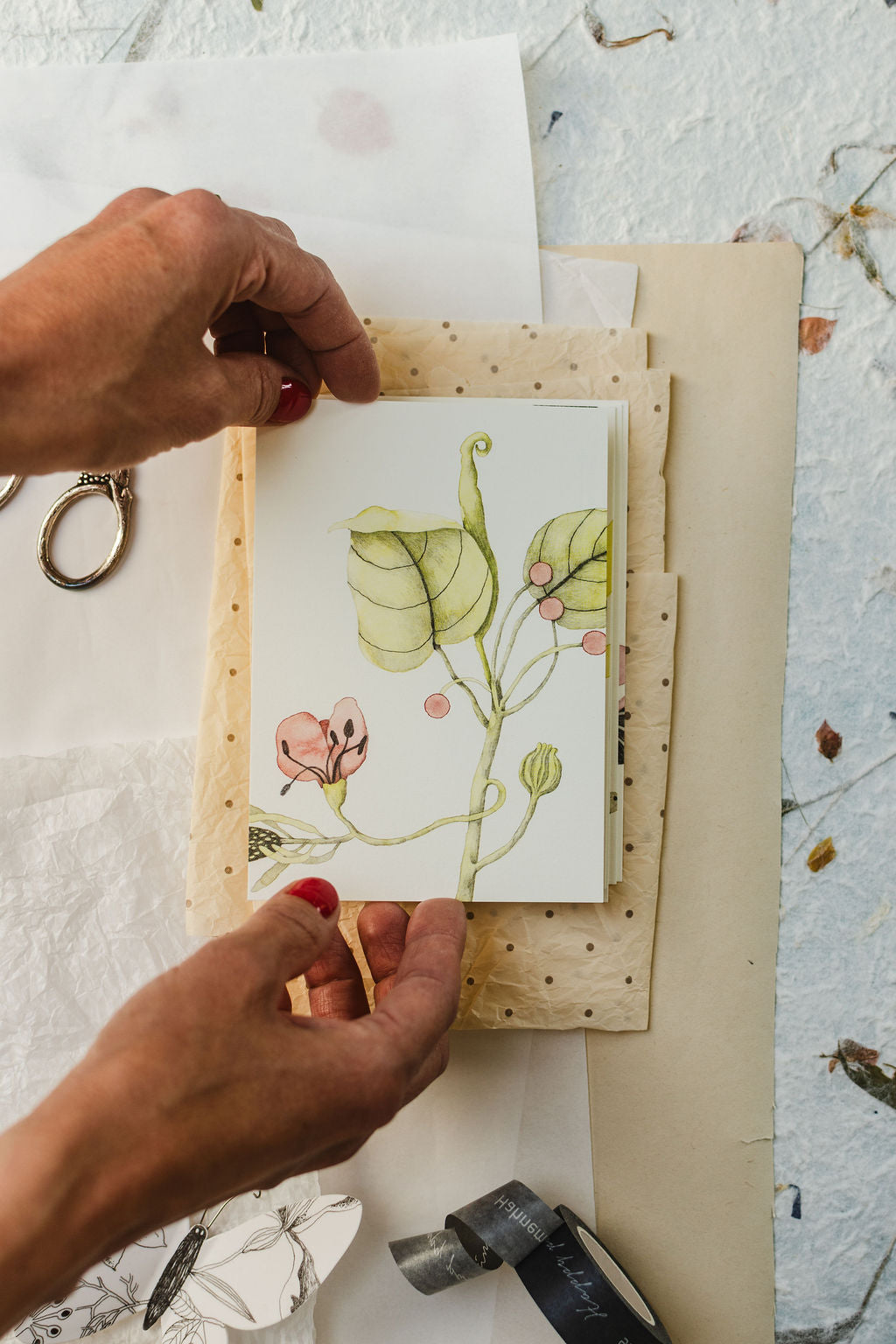 Set of five postcards "Whispers of Blossoms"