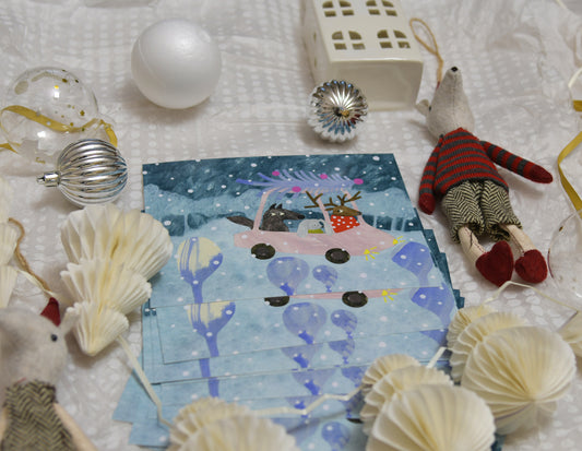 Set of five Christmas cards “A Few Days Before Christmas Eve”