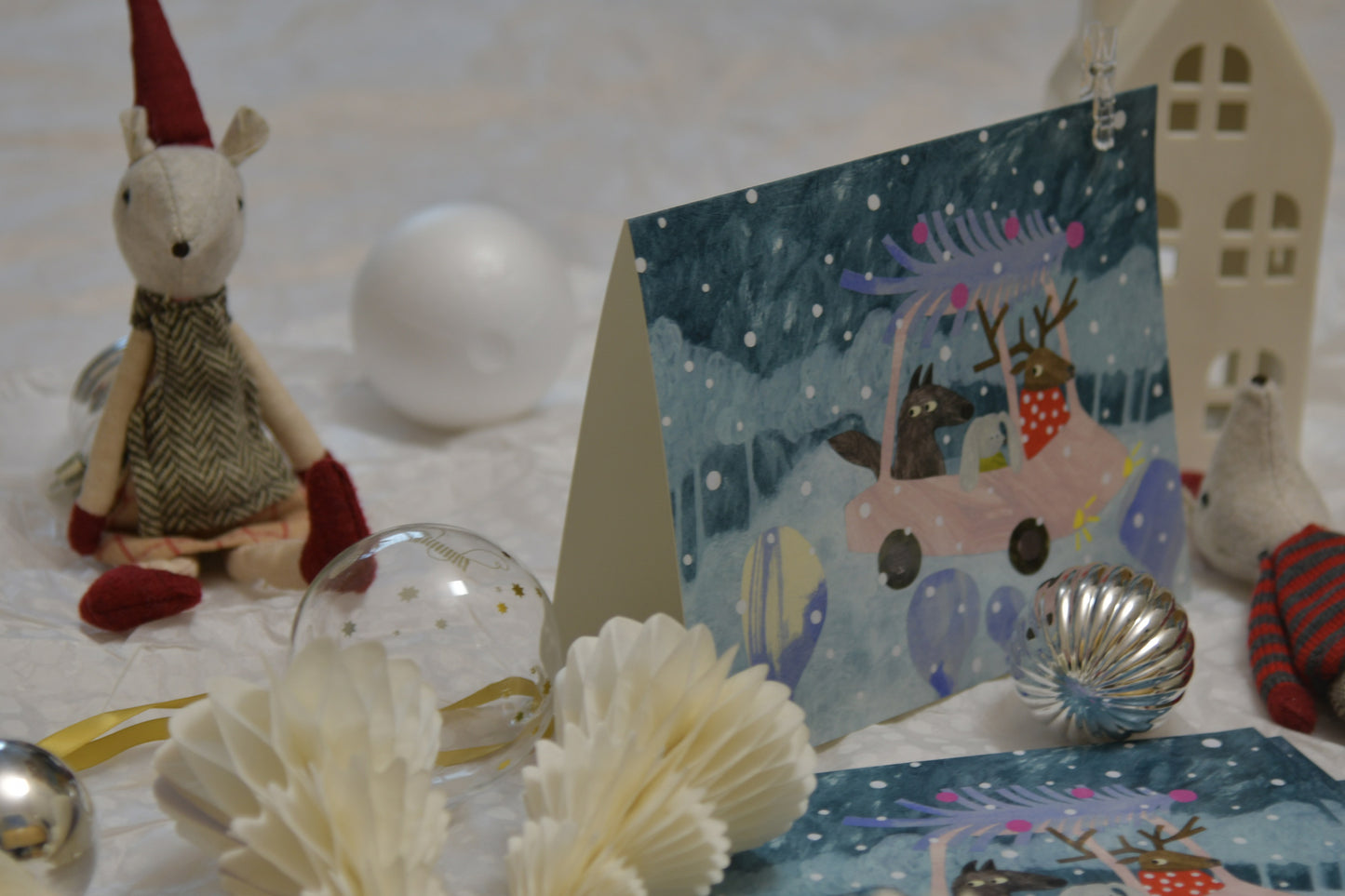 Set of five folded Christmas cards "A Few Days Before Christmas Eve”