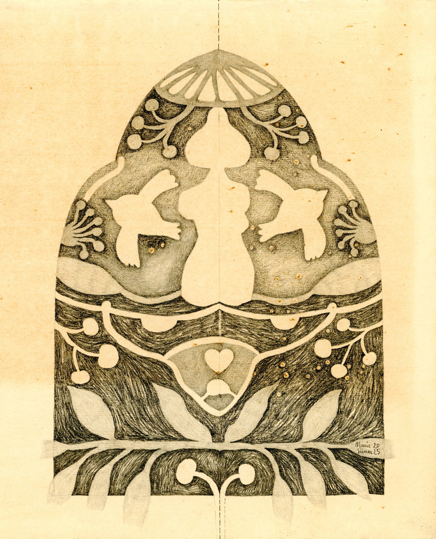 Set of two folded cards "Holy Mary"